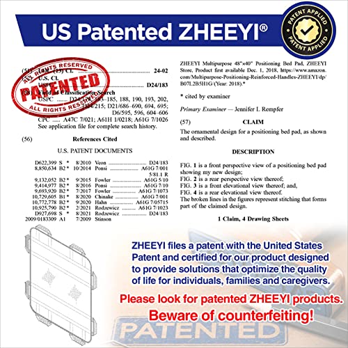 Multipurpose 48" x 40" Positioning Bed Pad with Reinforced Handles