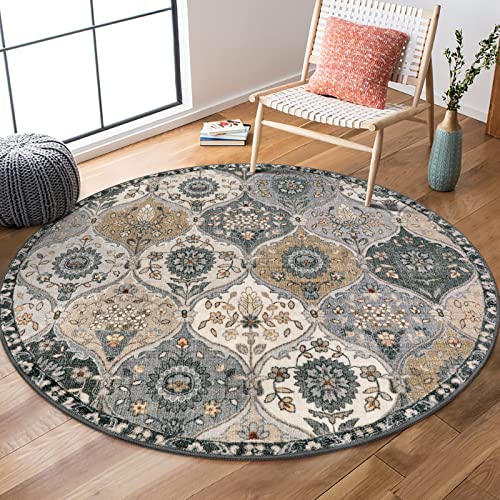 Moroccan Washable Round Area Rug