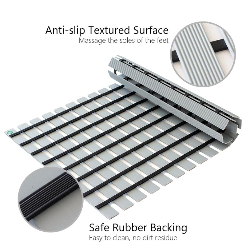 Bath Mat Non Slip Shower Mat Bathtub with Drain Holes and Heavy Duty Rubber No Suction Cups Sturdy Shower Stall Tub Mat for Bathroom