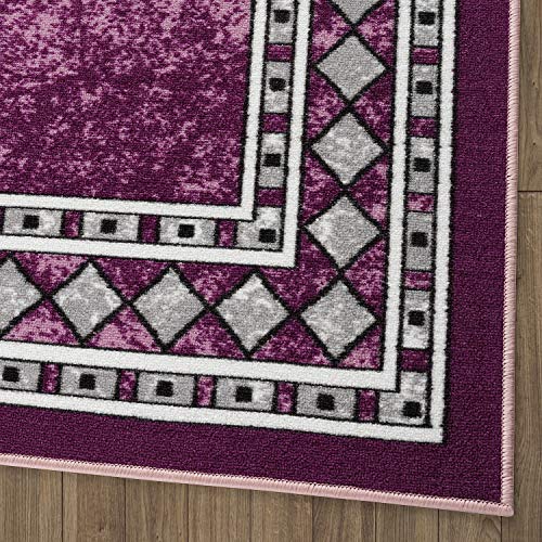Alfombras Modern Bordered 5x7 Non (35 Sq Ft)