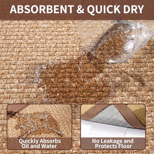 Kitchen Rugs Kitchen Mats for Floor Non Slip Washable Brown 17" x47
