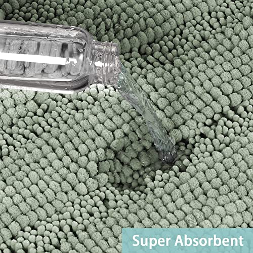Luxury Chenille Bath Rug for Bathroom Rugs Extra Absorbent Bath Mat Non Slip Microfiber Shower Rug for Bathroom Microfiber Shaggy Carpet Rug Size
