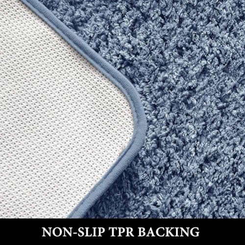Dusty Blue Bathroom Rugs Soft Microfiber Bath Mat 20x30 Inch - Bel Marant