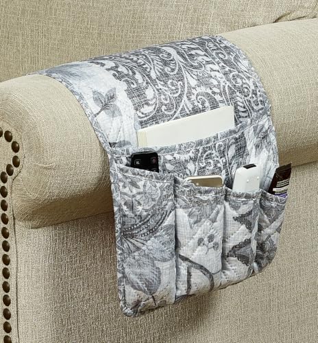 Grey Flowers Patchwork Couch Armrest Cover