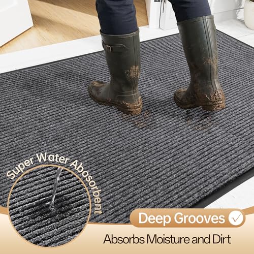 3'x5' Front Door Mat Indoor Outdoor Entrance Heavy Duty Waterproof