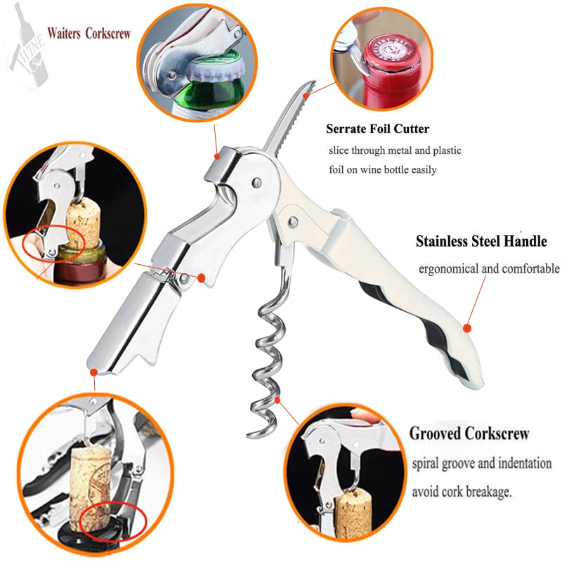 Professional Waiter Corkscrew Wine Openers Set (2 Count)