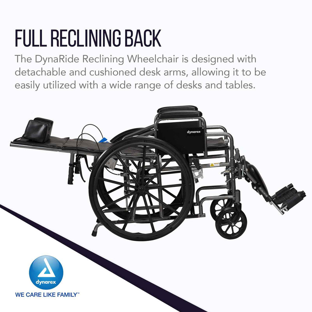 10241 DynaRide Reclining Wheelchair with Detach Desk Arm E