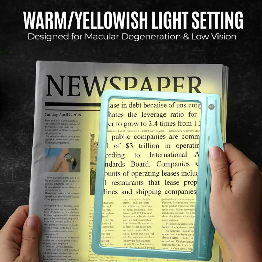 5X Rechargeable LED Page Magnifier with 3 Color Light Modes