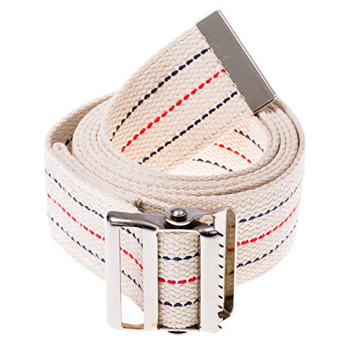 Transfer and Gait Belt with Metal Buckle (60 Inch / Beige)