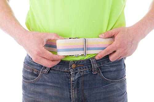Transfer and Gait Belt 72inch with Metal Buckle (72 Inch (Pack of 1) / Pastel Stripe)