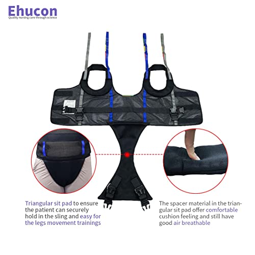Comfort Padded Patient Lift Walking Sling (Black-1-L)