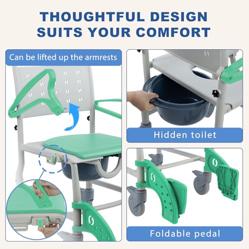 Rolling Shower Chair (Green)