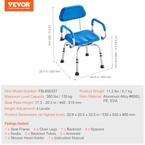 Swivel Shower Chair 360 Degree