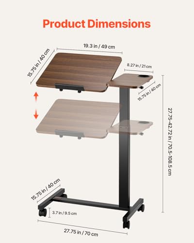 Overbed Table (Brown / Swivel Casters)
