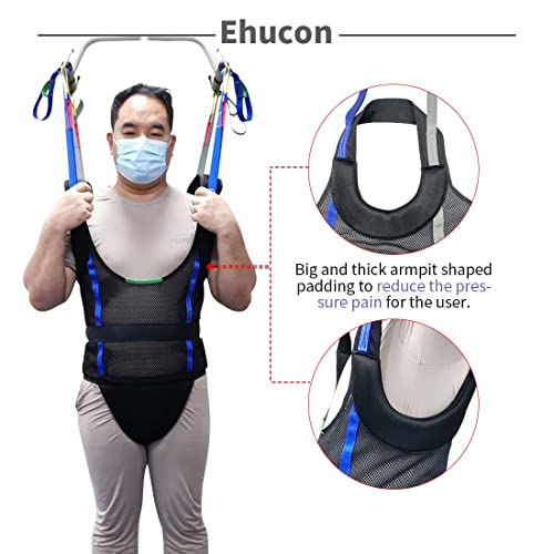 Comfort Padded Patient Lift Walking Sling (Black-1-XL)