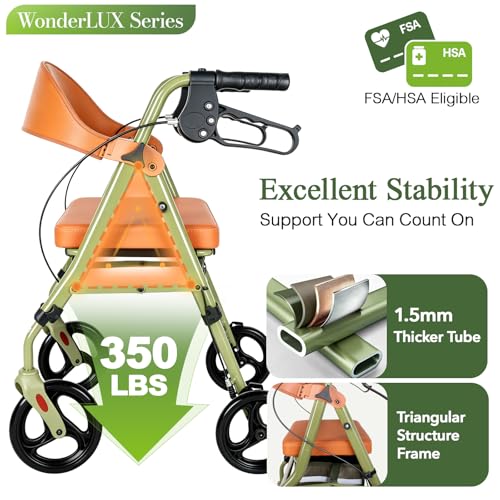 L37 WonderLUX Series Walkers for Seniors with Seat Lightweight