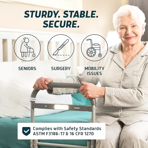 Large Bed Assist Rail for Seniors with Motion Light & Non (17.5")
