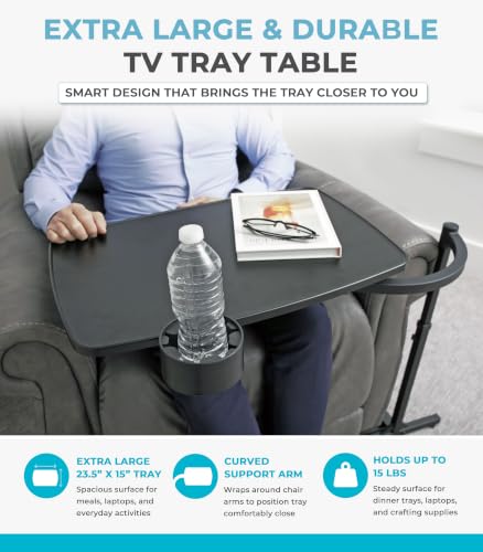 Wonder Tray Adjustable Swivel Table (Black / X-Large)
