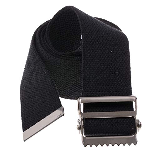 Transfer and Gait Belt with Metal Buckle (40" (Pack of 1) / Black)