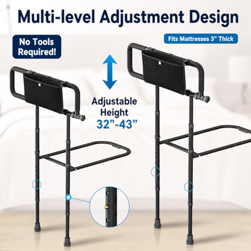 Bed Rails for Elderly Adults Safety (Matte Black)