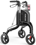 Foldable 3 Wheel Walkers for Seniors (Standard / Shiny Black)