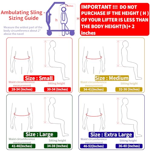 Comfort Padded Patient Lift Walking Sling (Black-1-XL)