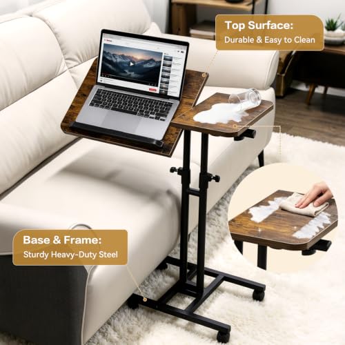 Overbed Side Table with Wheels