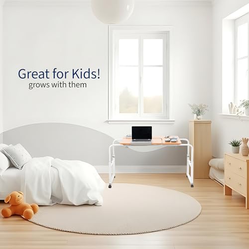Tilting Mobile Over the Bed and Recliner Table (Light Wood)