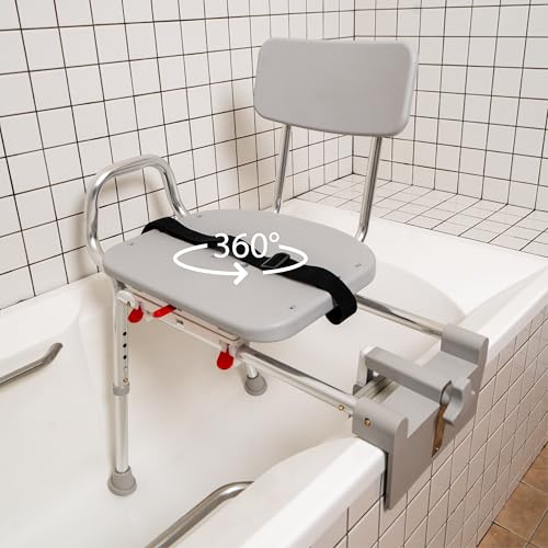 Tub Mount Sliding Tub Transfer Bench with Swivel Seat