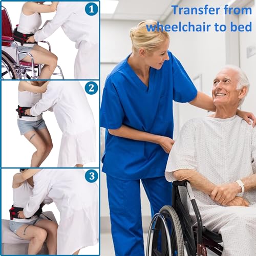 Gait Belt for Seniors (Red / Long)