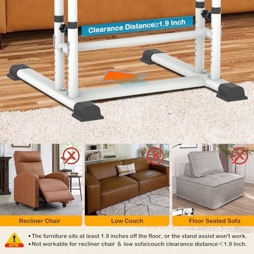 Adjustable Couch Stand aids for Getting Off Chair (White)