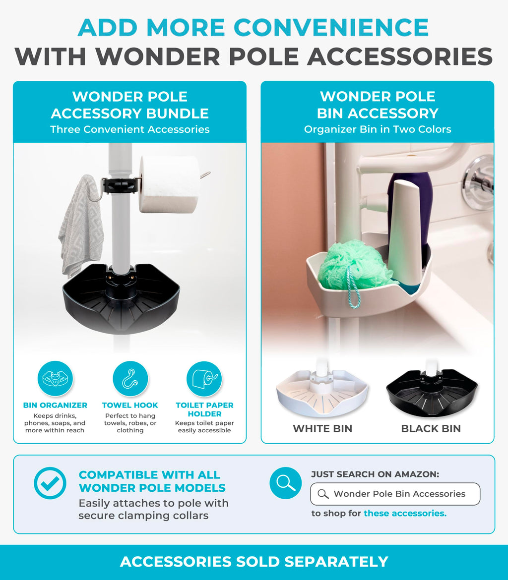 Security Pole and Curve Grab Bar (Metallic Black)