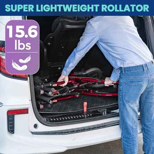 Rollator Walker for Seniors with Seat (Red)