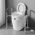 Raised Toilet Seat with Handles (22in / Grey&white)