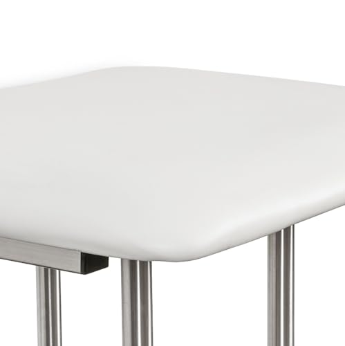 18" x 15" White Padded Cushion Folding Wall Mount Bench Shower Seat with Legs (White / 18 x 15)