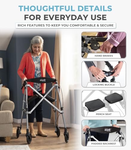 Stander Space Saver Rollator (Standard / Black Walnut)