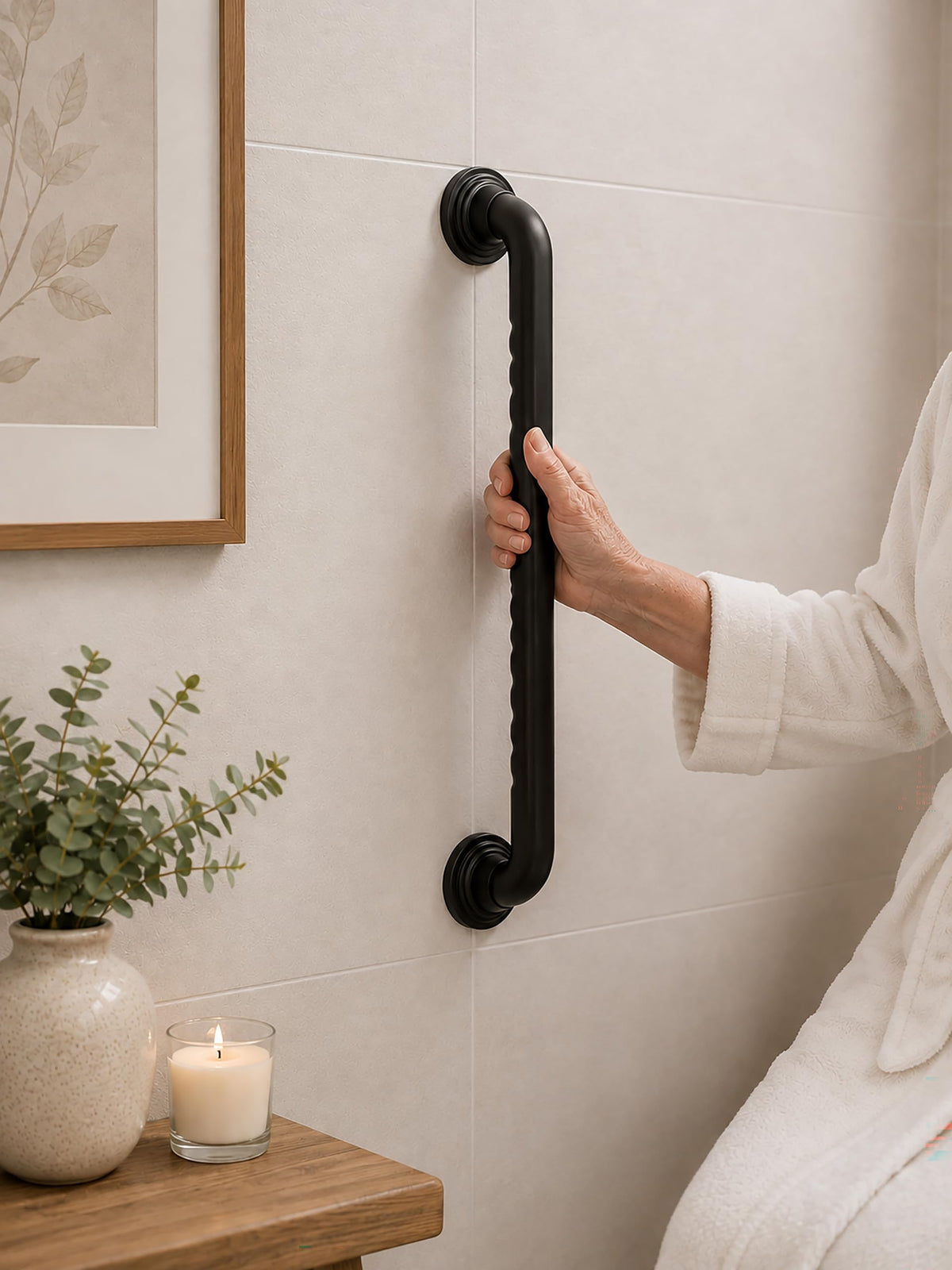 12 inch Grab Bar for Bathroom (Semi-Gloss Black / 12)