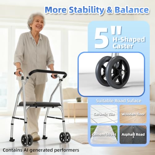 Standard Walkers for Seniors with Seat