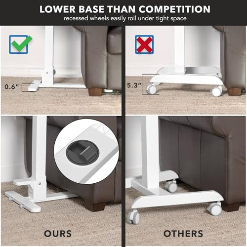 Overbed Table with Wheels (White)