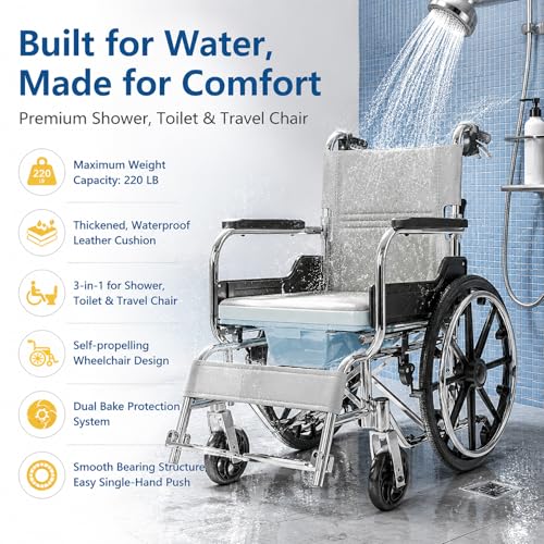 Shower Commode Wheelchair