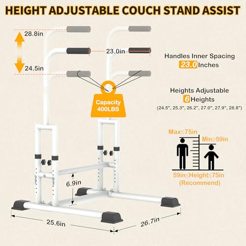 Adjustable Couch Stand aids for Getting Off Chair (White)