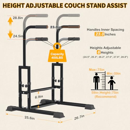 Adjustable Couch Stand aids for Getting Off Chair (Black)