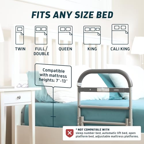 Large Bed Assist Rail for Seniors with Motion Light & Non (17.5")