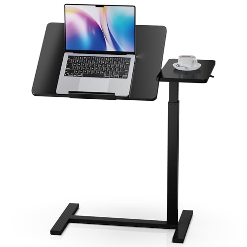 Standing Rolling Desk with Hidden Casters (Black / Tiltable)