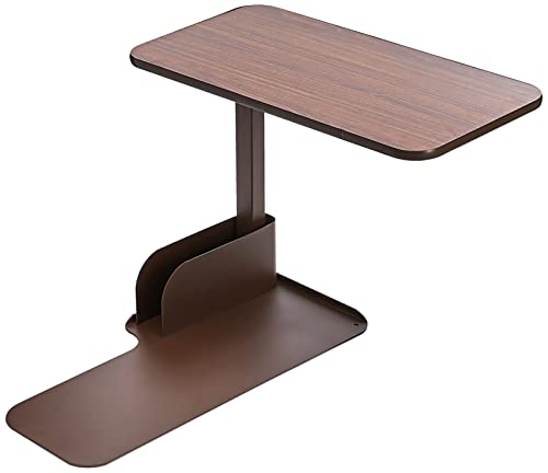 13085LN Left Side Seat Lift Chair Overbed Table (Walnut / Left)