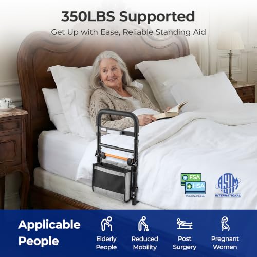 Bed Rails for Elderly Adults Safety for 350lbs (C1F Pro (Foldable NEW))