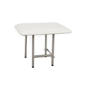 18" x 15" White Padded Cushion Folding Wall Mount Bench Shower Seat with Legs (White / 18 x 15)
