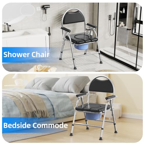 4 in 1 Folding Bedside Commode Chair for Elderly (Style 1)