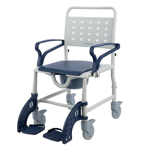 4 in 1 Commode Wheelchair (Navy Blue)