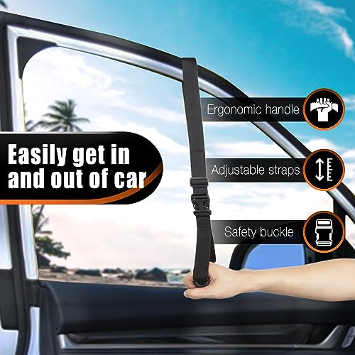 Car Handle Assist for Elderly Car Door Handle Multifunction Handle Car Door Latch Handle for Seniors and Handicapped (Red - 1 Pack Handle + 1 Strap)